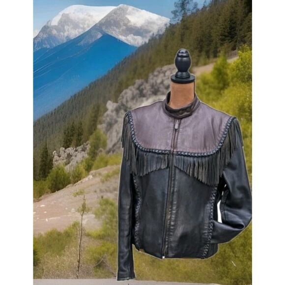 VTG Harley Davidson Willie G Womens M Fringed Leather Jacket Vest Liner Vented